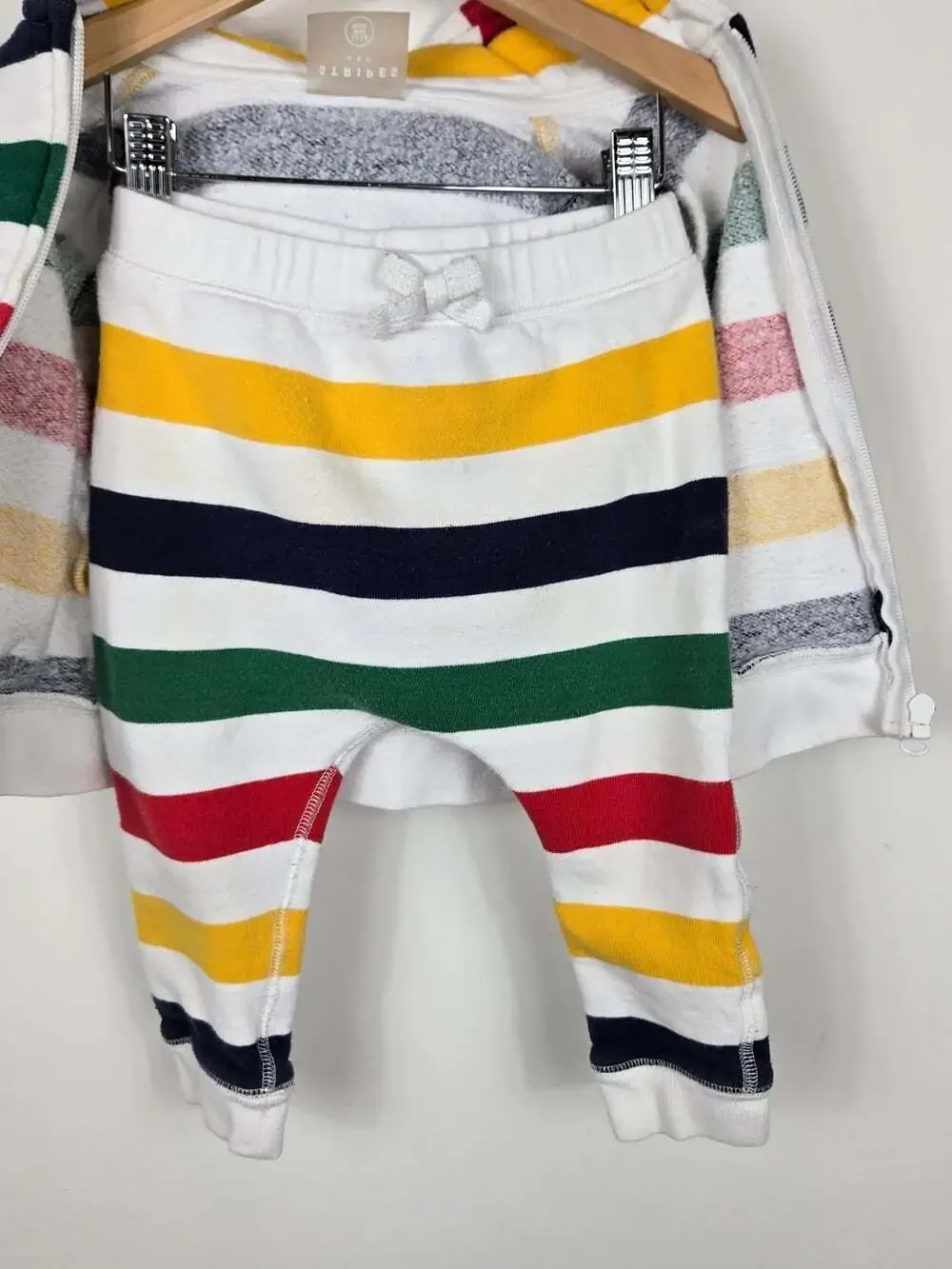Hudson's Bay Stripes Baby Zip Hoodie & Jogger Pants Set 12-18M HBC Canada